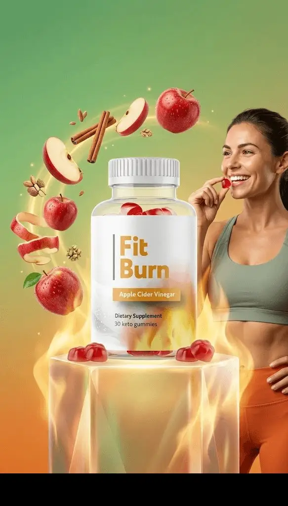 Fit Burn ACV keto gummies supplement bottle natural plant-based fat burner